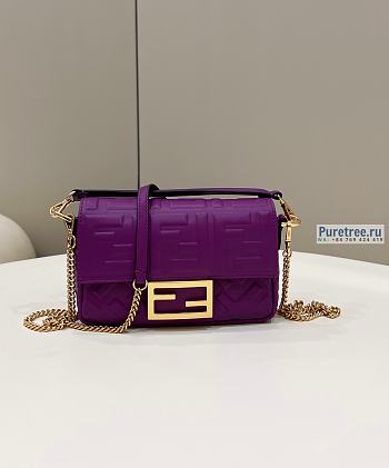 FENDI | Baguette Purple Nappa Leather Bag - 19 x 11.5 x 4cm