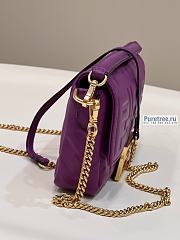 FENDI | Baguette Purple Nappa Leather Bag - 19 x 11.5 x 4cm - 3