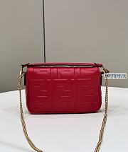 FENDI | Baguette Red Nappa Leather Bag - 19 x 11.5 x 4cm - 5