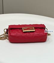 FENDI | Baguette Red Nappa Leather Bag - 19 x 11.5 x 4cm - 4