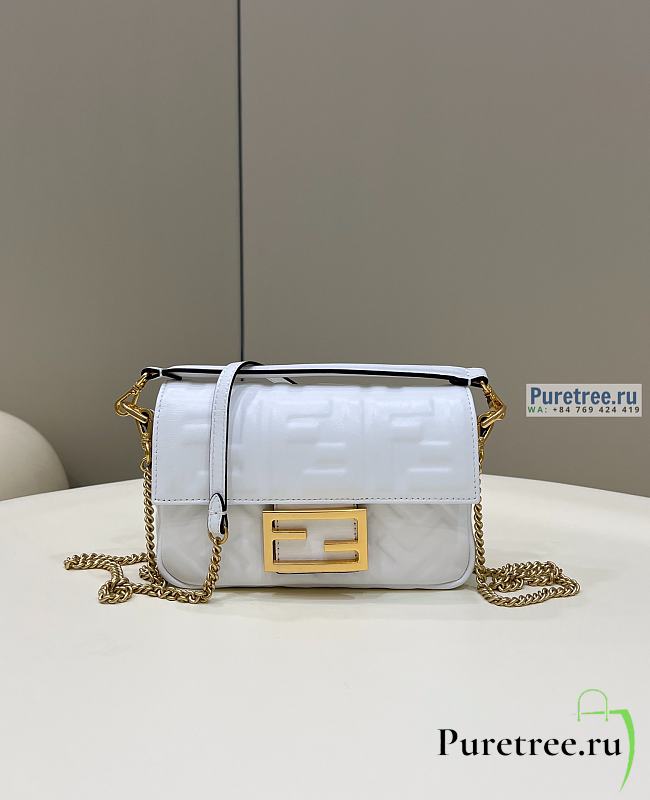 FENDI | Baguette Light White Nappa Leather Bag - 19 x 11.5 x 4cm - 1