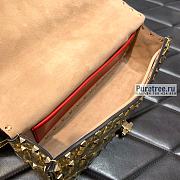 VALENTINO | Rockstud Spike Shoulder Bag In Crackle-effect Metallic Nappa Leather - 24 x 11 x 7cm - 4