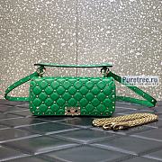 VALENTINO | Rockstud Spike Calskin Shoulder Bag Green - 24 x 11 x 7cm - 1