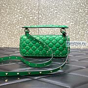 VALENTINO | Rockstud Spike Calskin Shoulder Bag Green - 24 x 11 x 7cm - 6