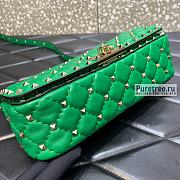 VALENTINO | Rockstud Spike Calskin Shoulder Bag Green - 24 x 11 x 7cm - 3