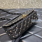 VALENTINO | Rockstud Spike Calskin Shoulder Bag Black - 24 x 11 x 7cm - 3