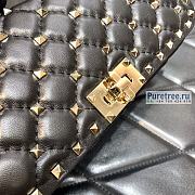 VALENTINO | Rockstud Spike Calskin Shoulder Bag Black - 24 x 11 x 7cm - 6