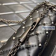 VALENTINO | Rockstud Spike Calskin Shoulder Bag All Black - 24 x 11 x 7cm - 6