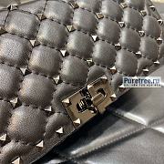 VALENTINO | Rockstud Spike Calskin Shoulder Bag All Black - 24 x 11 x 7cm - 2