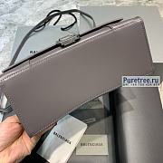 BALENCIAGA | Hourglass Small Handbag In Grey Shiny Box Calfskin - 23 x 10 x 14cm - 6