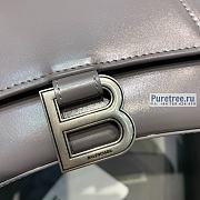 BALENCIAGA | Hourglass Small Handbag In Grey Shiny Box Calfskin - 23 x 10 x 14cm - 3