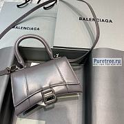 BALENCIAGA | Hourglass Small Handbag In Grey Shiny Box Calfskin - 19 x 8 x 21cm - 1