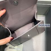 BALENCIAGA | Hourglass Small Handbag In Grey Shiny Box Calfskin - 19 x 8 x 21cm - 5