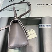 BALENCIAGA | Hourglass Small Handbag In Grey Shiny Box Calfskin - 19 x 8 x 21cm - 4