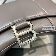 BALENCIAGA | Hourglass Small Handbag In Grey Shiny Box Calfskin - 19 x 8 x 21cm - 3