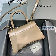 BALENCIAGA | Hourglass Small Handbag In Beige Shiny Box Calfskin - 23 x 10 x 14cm - 5