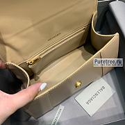BALENCIAGA | Hourglass Small Handbag In Beige Shiny Box Calfskin - 23 x 10 x 14cm - 4