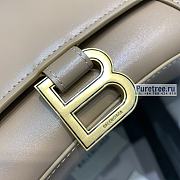 BALENCIAGA | Hourglass Small Handbag In Beige Shiny Box Calfskin - 23 x 10 x 14cm - 2