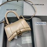 BALENCIAGA | Hourglass Small Handbag In Beige Shiny Box Calfskin - 19 x 8 x 21cm - 1