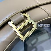 BALENCIAGA | Hourglass Small Handbag In Beige Shiny Box Calfskin - 19 x 8 x 21cm - 6