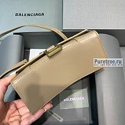 BALENCIAGA | Hourglass Small Handbag In Beige Shiny Box Calfskin - 19 x 8 x 21cm - 5