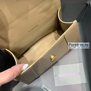 BALENCIAGA | Hourglass Small Handbag In Beige Shiny Box Calfskin - 19 x 8 x 21cm - 4