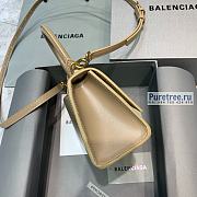 BALENCIAGA | Hourglass Small Handbag In Beige Shiny Box Calfskin - 19 x 8 x 21cm - 3