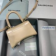 BALENCIAGA | Hourglass Small Handbag In Beige Shiny Box Calfskin - 19 x 8 x 21cm - 2