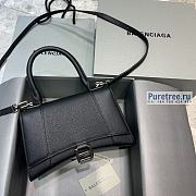 BALENCIAGA | Hourglass Small Handbag In Black Grained Calfskin - 23 x 10 x 14cm - 1