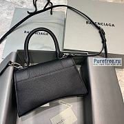 BALENCIAGA | Hourglass Small Handbag In Black Grained Calfskin - 23 x 10 x 14cm - 2