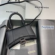 BALENCIAGA | Hourglass Small Handbag In Black Grained Calfskin - 19 x 8 x 21cm - 1