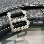 BALENCIAGA | Hourglass Small Handbag In Black Grained Calfskin - 19 x 8 x 21cm - 2