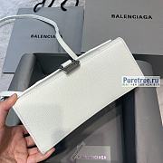 BALENCIAGA | Hourglass Small Handbag In White Grained Calfskin - 23 x 10 x 14cm - 6