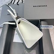 BALENCIAGA | Hourglass Small Handbag In White Grained Calfskin - 23 x 10 x 14cm - 3