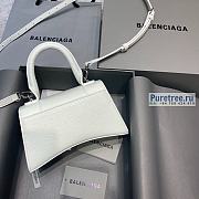 BALENCIAGA | Hourglass Small Handbag In White Grained Calfskin - 19 x 8 x 21cm - 5