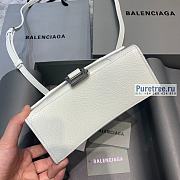 BALENCIAGA | Hourglass Small Handbag In White Grained Calfskin - 19 x 8 x 21cm - 4