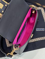 FENDI | Brooch Mini Baguette Black Leather Bag - 20 x 5 x 13cm - 3