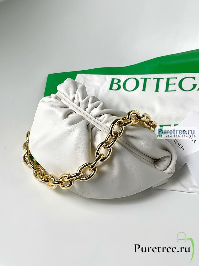 Bottega Veneta | Mini Chain Pouch Belt Bag White Leather - 22 x 13 x 5cm - 1