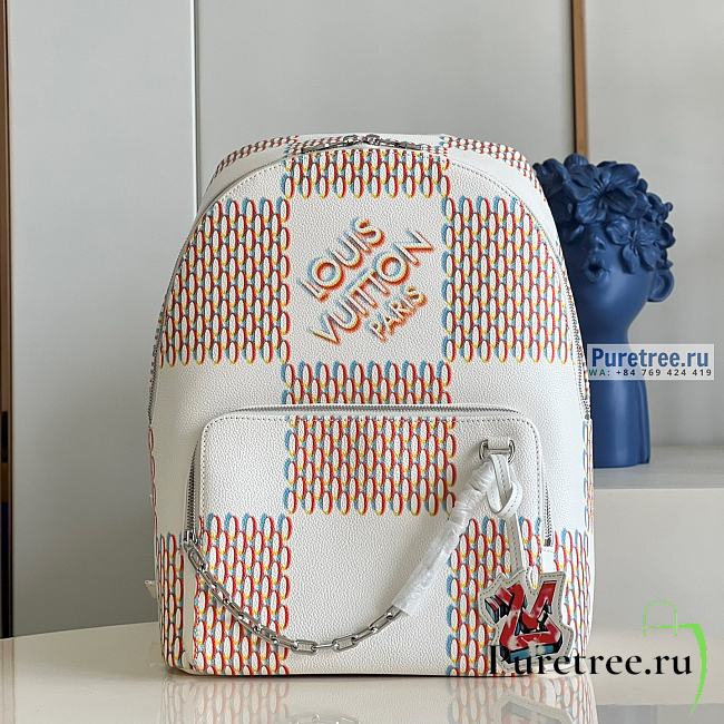 Louis Vuitton | Racer Backpack White Damier Spray Leather M20664 - 33 x 41 x 18cm - 1