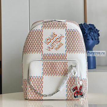 Louis Vuitton | Racer Backpack White Damier Spray Leather M20664 - 33 x 41 x 18cm