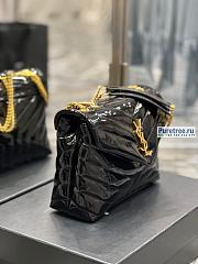 YSL | Loulou Small Chain Bag In Black Quilted Patent Leather - 25 x 17 x 9cm - 5