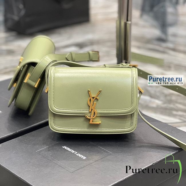 YSL | Solferino Small Satchel In Pistache Box Saint Laurent Leather - 19 x 13 x 5cm - 1