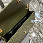 YSL | Envelope Large Bag In Olive Green Matelassé Grain Leather 31x22x7.5 cm - 2