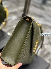 YSL | Envelope Large Bag In Olive Green Matelassé Grain Leather 31x22x7.5 cm - 6