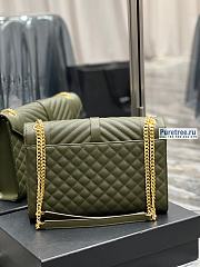 YSL | Envelope Large Bag In Olive Green Matelassé Grain Leather 31x22x7.5 cm - 5