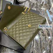 YSL | Envelope Medium Bag In Olive Green Matelassé Grain Leather 24x17.5x6 cm - 3