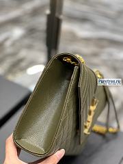 YSL | Envelope Medium Bag In Olive Green Matelassé Grain Leather 24x17.5x6 cm - 4