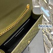 YSL | Envelope Small Bag In Olive Green Matelassé Grain Leather 21x13x6 cm - 2