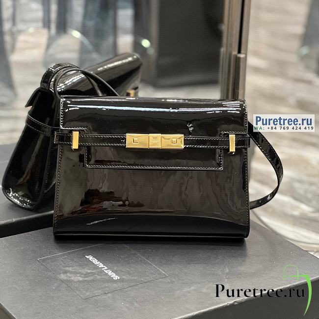YSL | Manhattan Small Shoulder Bag In Patent Leather - 24 x 17.5 x 6cm - 1