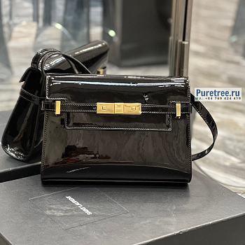 YSL | Manhattan Small Shoulder Bag In Patent Leather - 24 x 17.5 x 6cm
